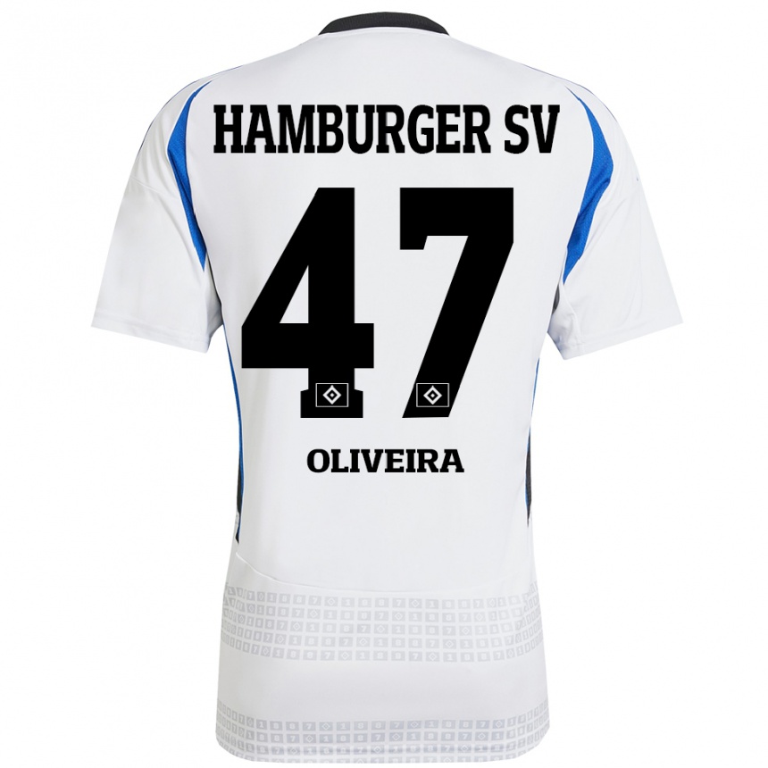 Niño Fútbol Camiseta Nicolas Oliveira #47 Blanco Azul 1ª Equipación 2024/25 Perú