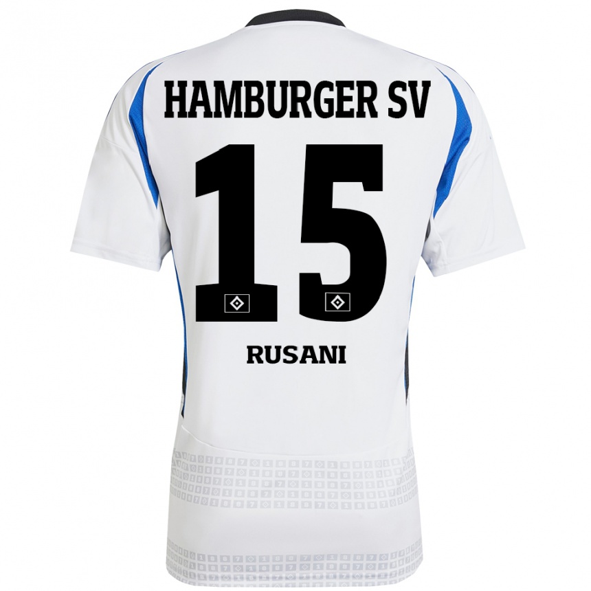 Niño Fútbol Camiseta Yasin Rusani #15 Blanco Azul 1ª Equipación 2024/25 Perú