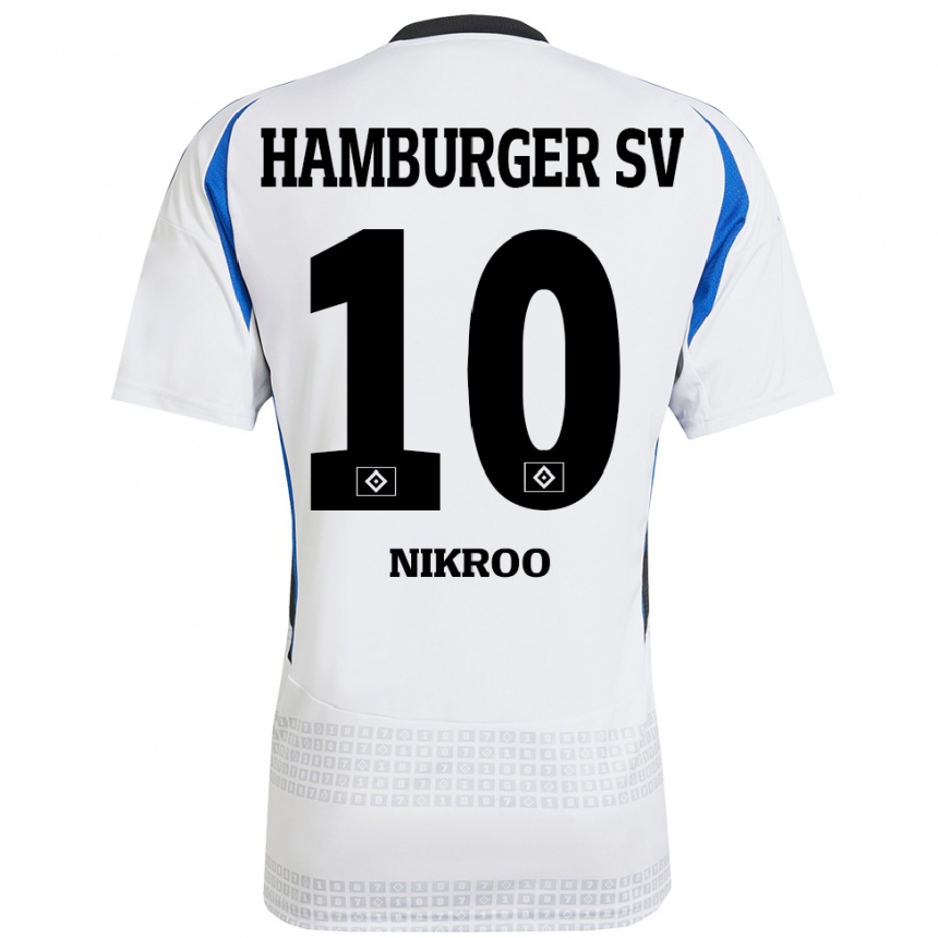 Niño Fútbol Camiseta Sepehr Nikroo #10 Blanco Azul 1ª Equipación 2024/25 Perú