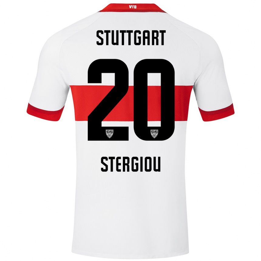 Niño Fútbol Camiseta Leonidas Stergiou #20 Blanco Rojo 1ª Equipación 2024/25 Perú