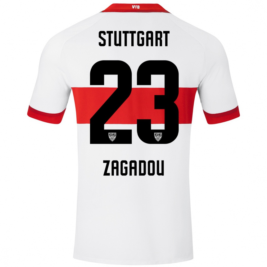 Niño Fútbol Camiseta Dan-Axel Zagadou #23 Blanco Rojo 1ª Equipación 2024/25 Perú