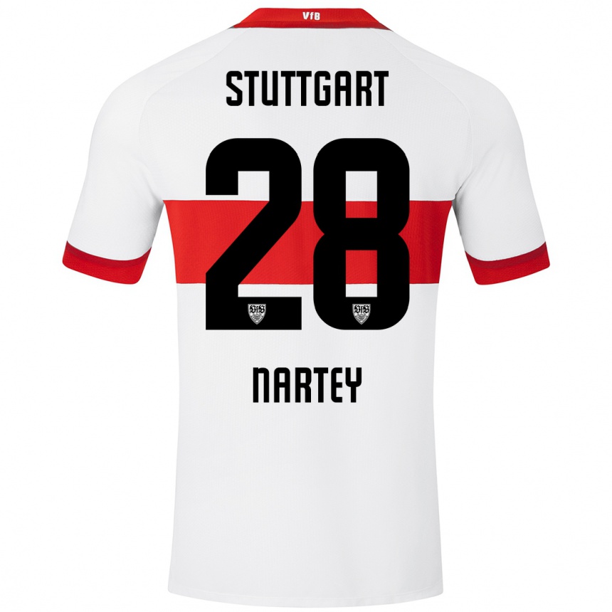 Niño Fútbol Camiseta Nikolas Nartey #28 Blanco Rojo 1ª Equipación 2024/25 Perú