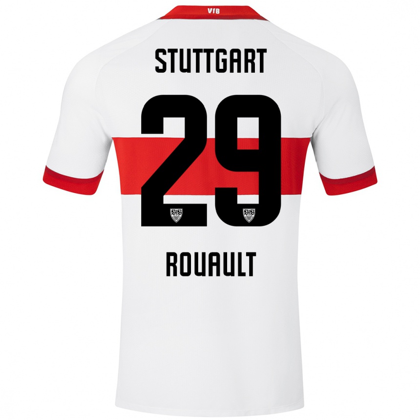 Niño Fútbol Camiseta Anthony Rouault #29 Blanco Rojo 1ª Equipación 2024/25 Perú