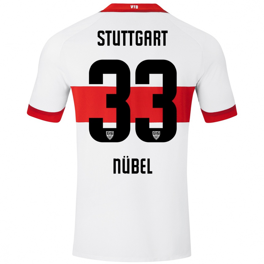 Niño Fútbol Camiseta Alexander Nübel #33 Blanco Rojo 1ª Equipación 2024/25 Perú