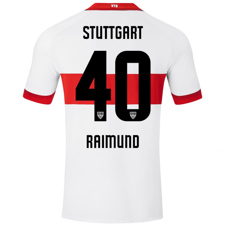 Niño Fútbol Camiseta Luca Raimund #40 Blanco Rojo 1ª Equipación 2024/25 Perú