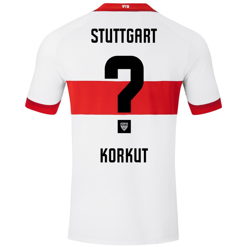 Niño Fútbol Camiseta Efe Korkut #0 Blanco Rojo 1ª Equipación 2024/25 Perú