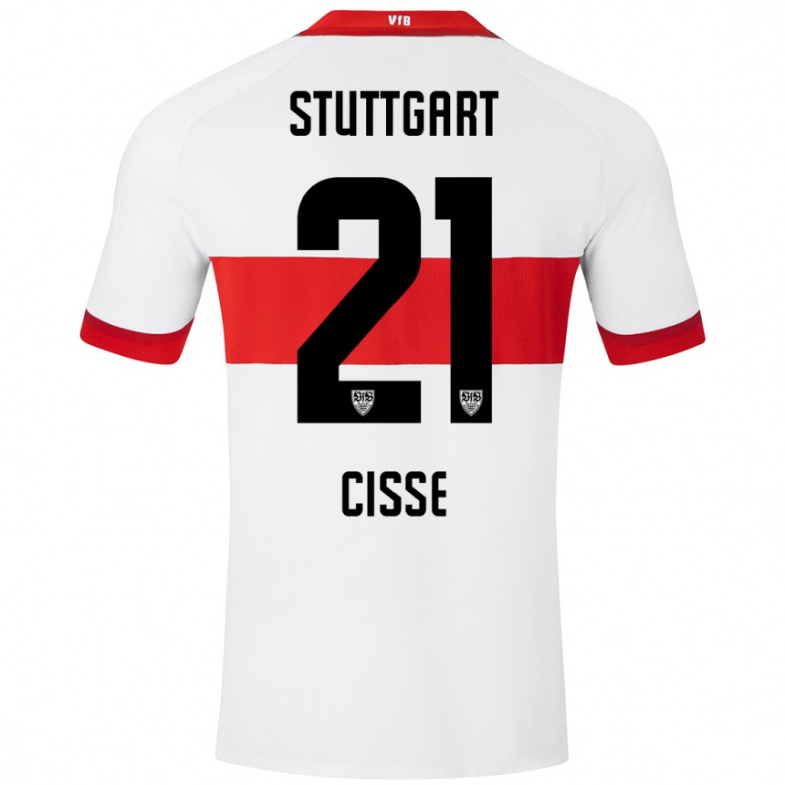 Niño Fútbol Camiseta Moussa Cissé #21 Blanco Rojo 1ª Equipación 2024/25 Perú