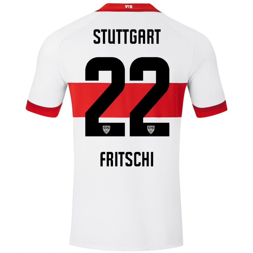 Niño Fútbol Camiseta Paulo Fritschi #22 Blanco Rojo 1ª Equipación 2024/25 Perú