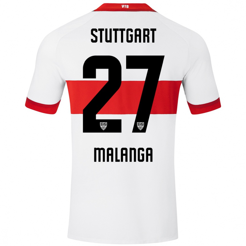 Niño Fútbol Camiseta Jarzinho Malanga #27 Blanco Rojo 1ª Equipación 2024/25 Perú