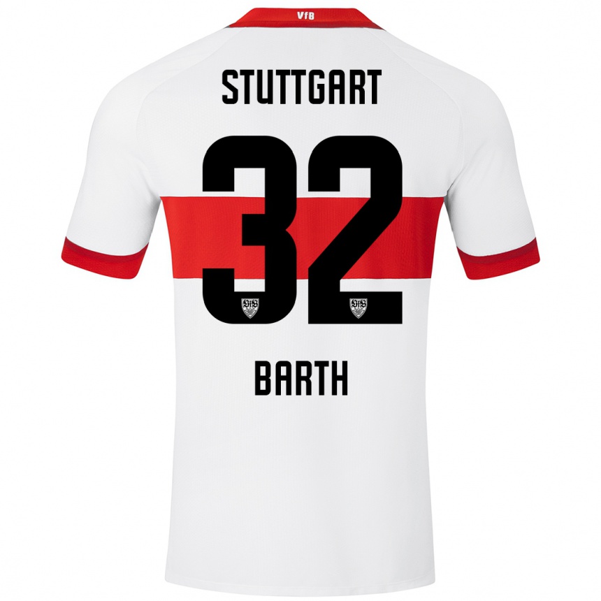 Niño Fútbol Camiseta Tom Barth #32 Blanco Rojo 1ª Equipación 2024/25 Perú