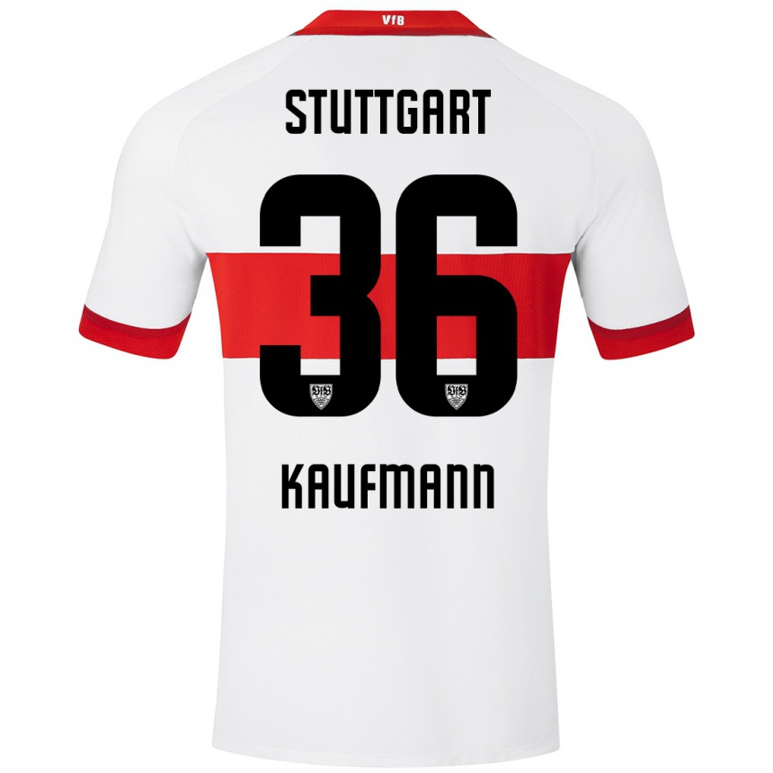 Niño Fútbol Camiseta Tino Kaufmann #36 Blanco Rojo 1ª Equipación 2024/25 Perú