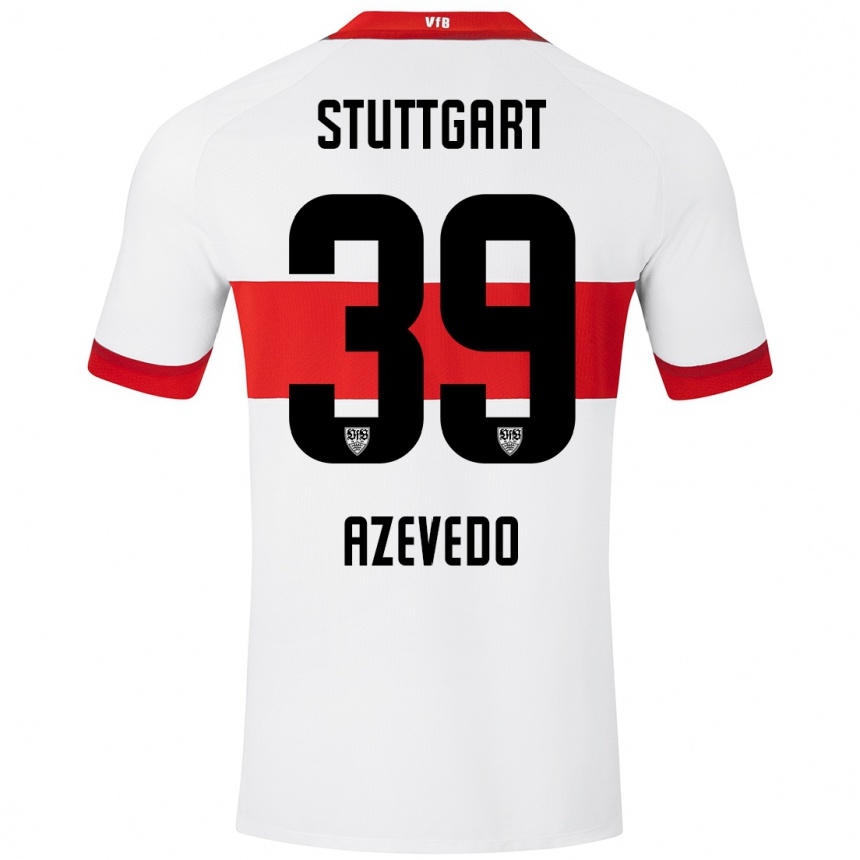 Niño Fútbol Camiseta Alexandre Azevedo #39 Blanco Rojo 1ª Equipación 2024/25 Perú