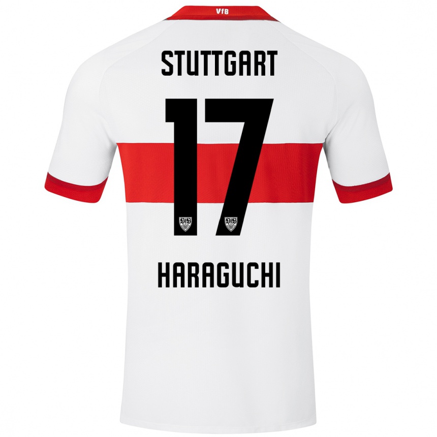 Niño Fútbol Camiseta Genki Haraguchi #17 Blanco Rojo 1ª Equipación 2024/25 Perú