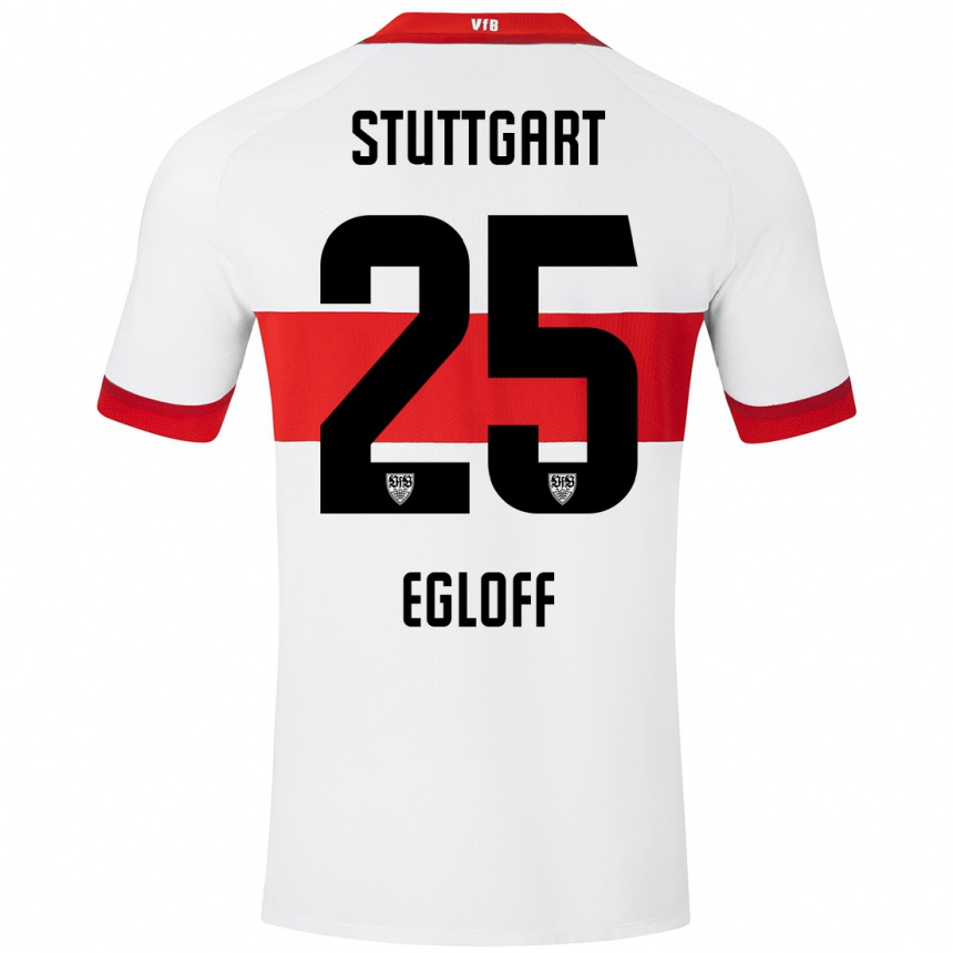 Niño Fútbol Camiseta Lilian Egloff #25 Blanco Rojo 1ª Equipación 2024/25 Perú