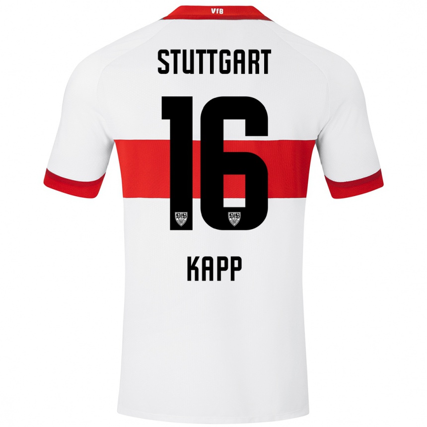 Niño Fútbol Camiseta Patrick Kapp #16 Blanco Rojo 1ª Equipación 2024/25 Perú