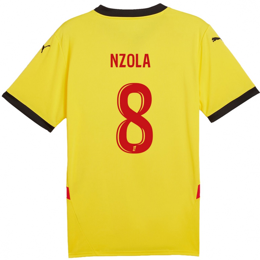 Niño Fútbol Camiseta M'bala Nzola #8 Amarillo Rojo 1ª Equipación 2024/25 Perú