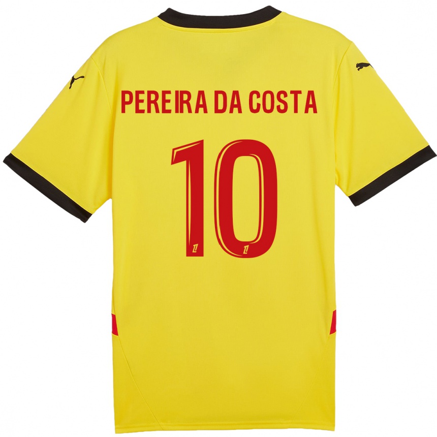 Niño Fútbol Camiseta David Pereira Da Costa #10 Amarillo Rojo 1ª Equipación 2024/25 Perú