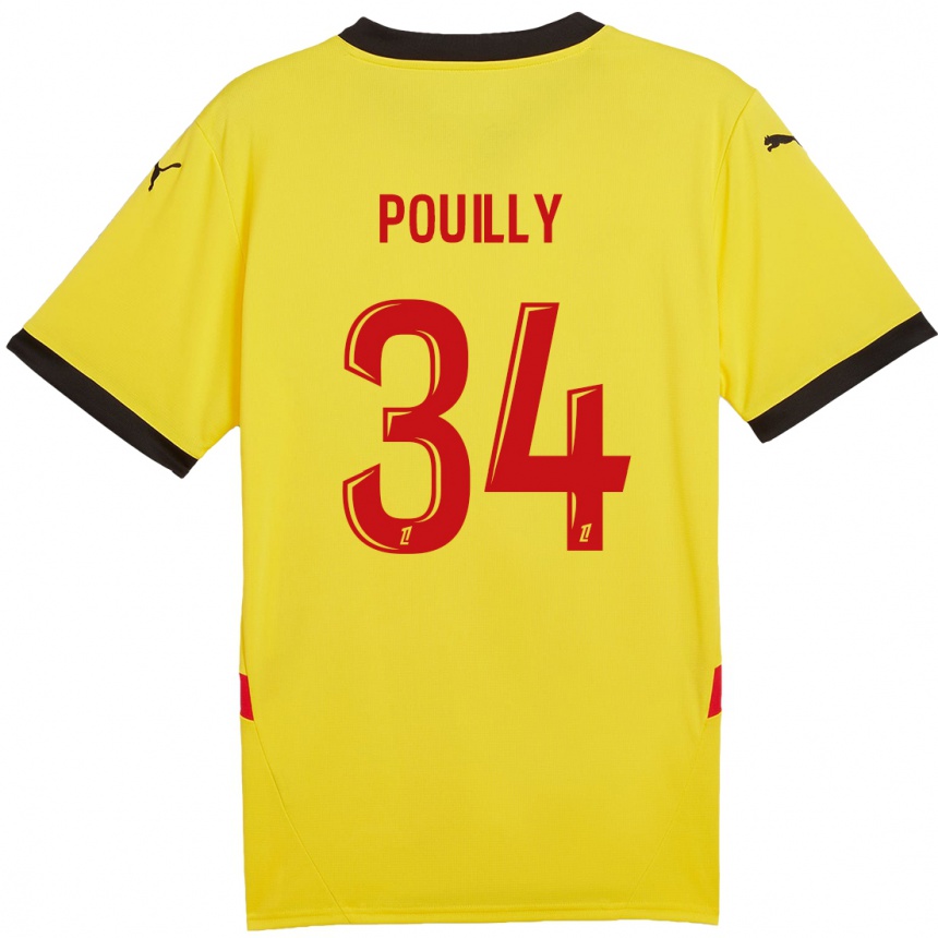 Niño Fútbol Camiseta Tom Pouilly #34 Amarillo Rojo 1ª Equipación 2024/25 Perú