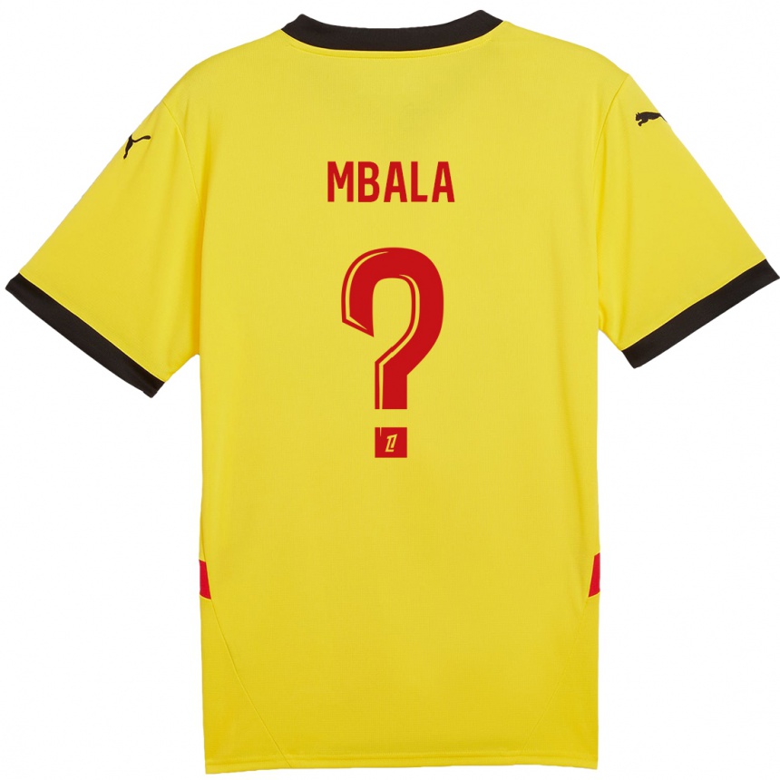 Niño Fútbol Camiseta Keny Mbala #0 Amarillo Rojo 1ª Equipación 2024/25 Perú