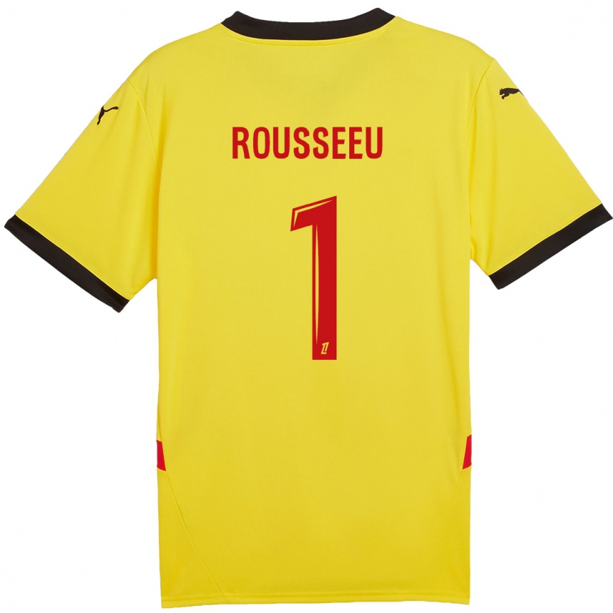 Niño Fútbol Camiseta Justine Rousseeu #1 Amarillo Rojo 1ª Equipación 2024/25 Perú