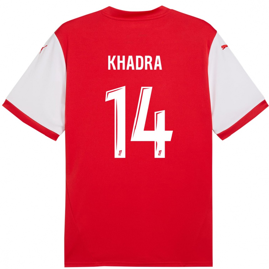 Niño Fútbol Camiseta Reda Khadra #14 Rojo Blanco 1ª Equipación 2024/25 Perú