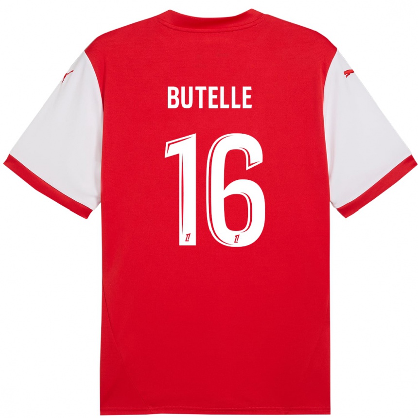 Niño Fútbol Camiseta Ludovic Butelle #16 Rojo Blanco 1ª Equipación 2024/25 Perú