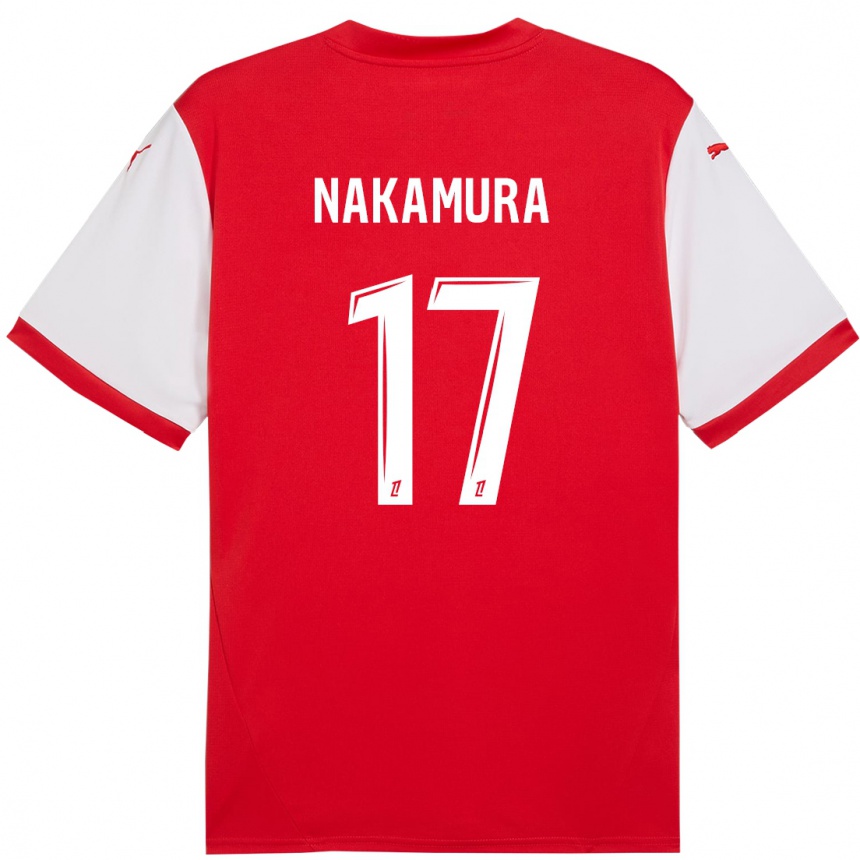 Niño Fútbol Camiseta Keito Nakamura #17 Rojo Blanco 1ª Equipación 2024/25 Perú