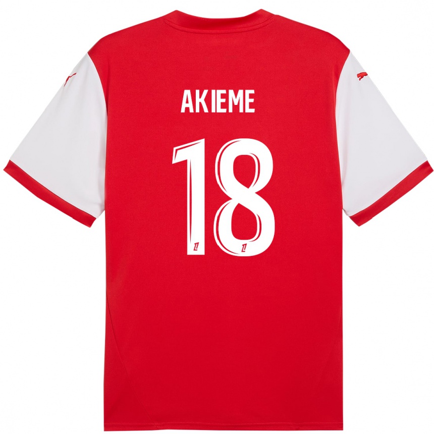 Niño Fútbol Camiseta Sergio Akieme #18 Rojo Blanco 1ª Equipación 2024/25 Perú