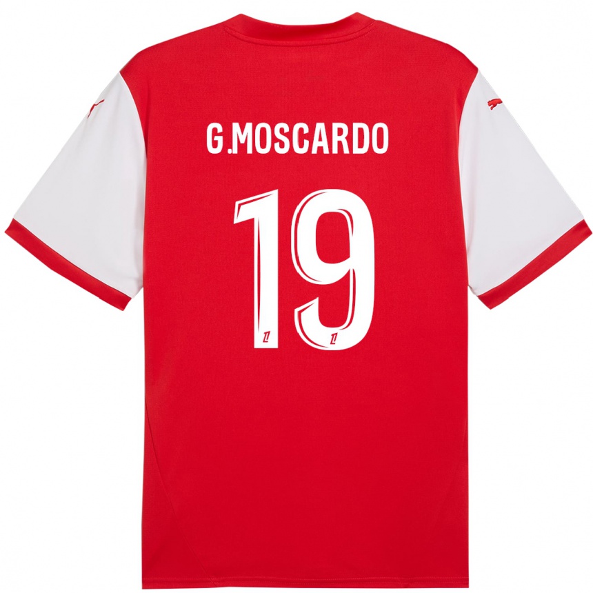 Niño Fútbol Camiseta Gabriel Moscardo #19 Rojo Blanco 1ª Equipación 2024/25 Perú