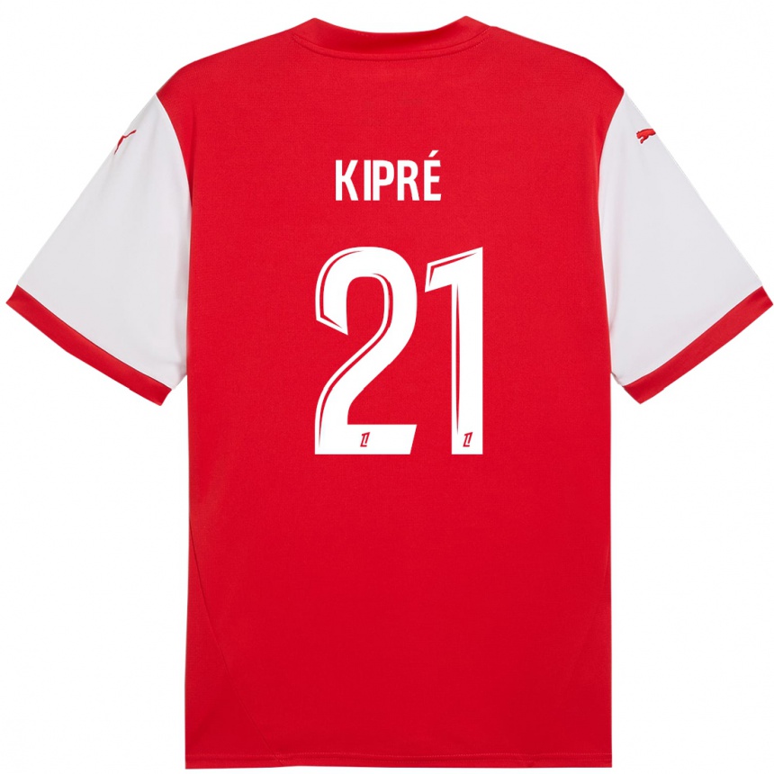 Niño Fútbol Camiseta Cédric Kipré #21 Rojo Blanco 1ª Equipación 2024/25 Perú