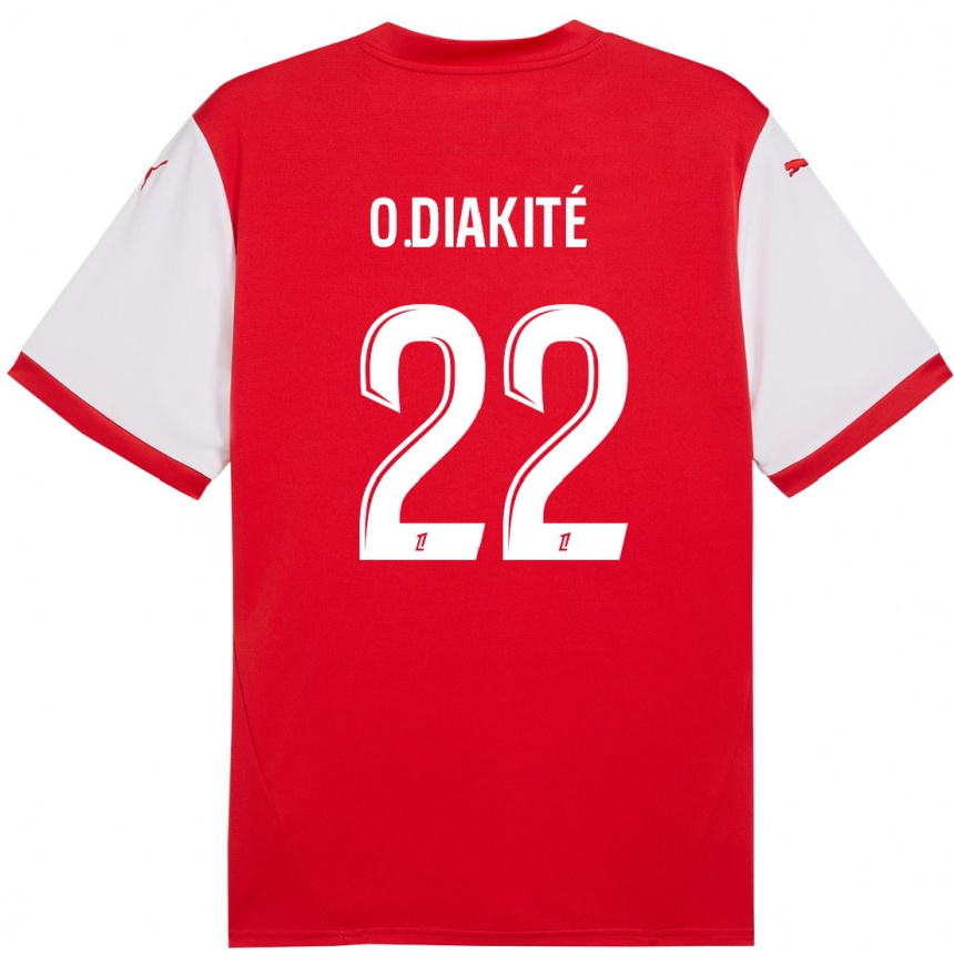 Niño Fútbol Camiseta Oumar Diakité #22 Rojo Blanco 1ª Equipación 2024/25 Perú