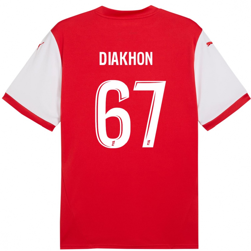 Niño Fútbol Camiseta Mamadou Diakhon #67 Rojo Blanco 1ª Equipación 2024/25 Perú