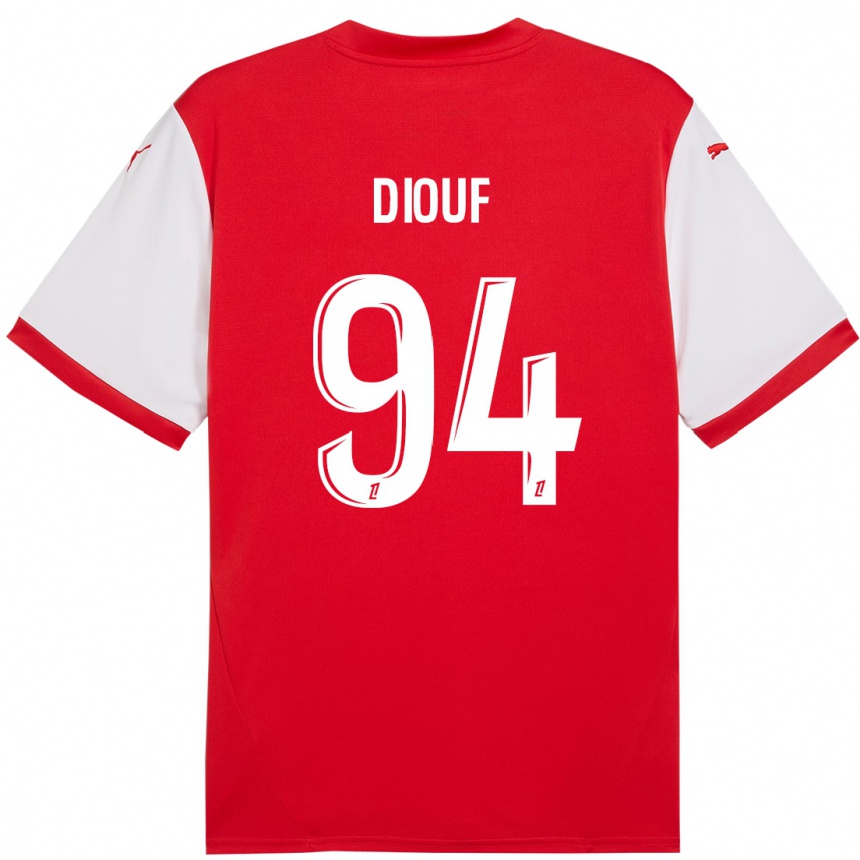 Niño Fútbol Camiseta Yehvann Diouf #94 Rojo Blanco 1ª Equipación 2024/25 Perú