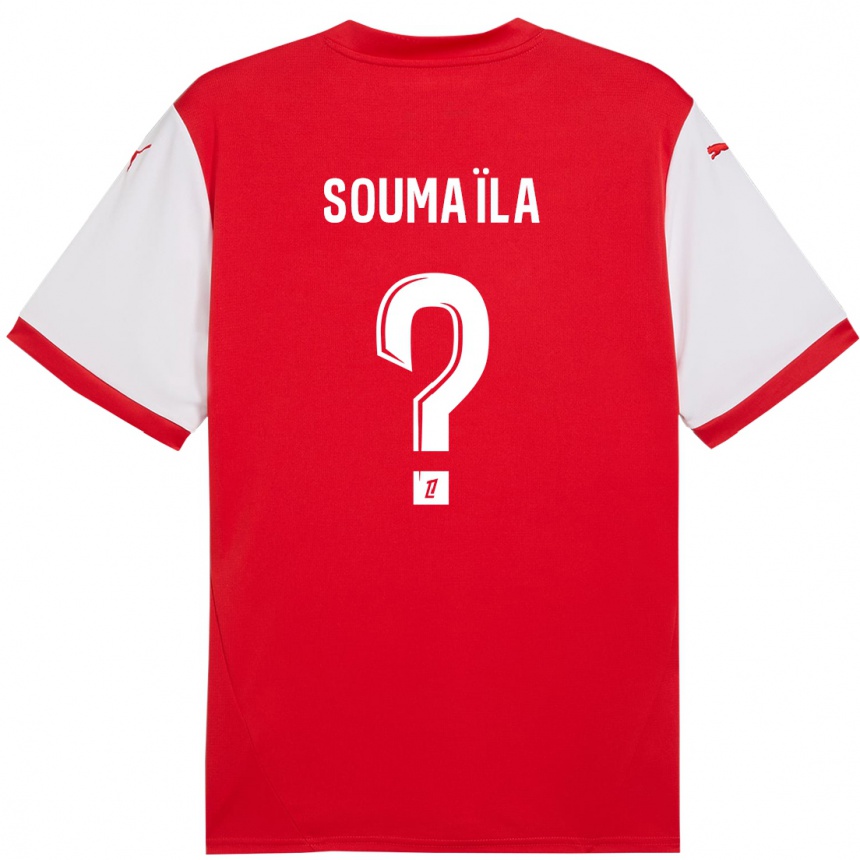 Niño Fútbol Camiseta Soumaïla Sylla #0 Rojo Blanco 1ª Equipación 2024/25 Perú