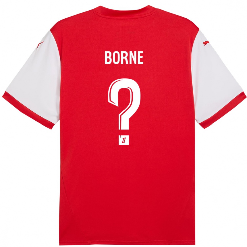 Niño Fútbol Camiseta Melvin Borne #0 Rojo Blanco 1ª Equipación 2024/25 Perú