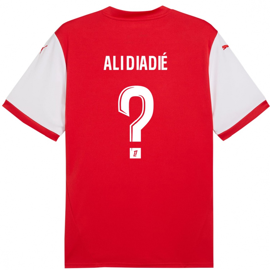 Niño Fútbol Camiseta Mohamed Ali Diadié #0 Rojo Blanco 1ª Equipación 2024/25 Perú