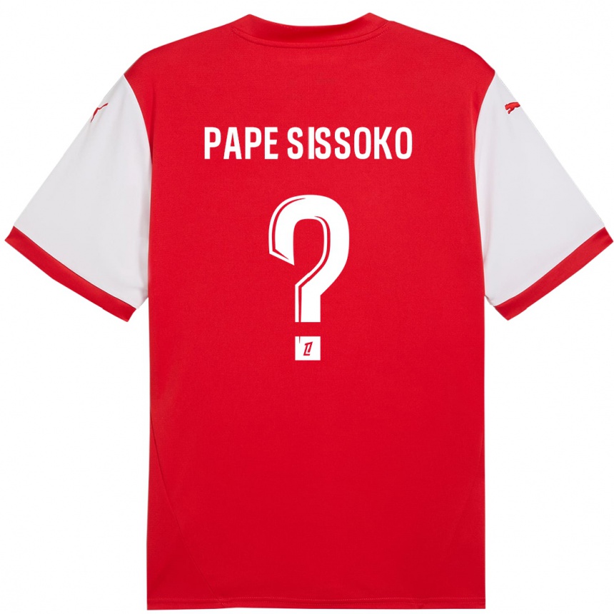 Niño Fútbol Camiseta Niama Pape Sissoko #0 Rojo Blanco 1ª Equipación 2024/25 Perú