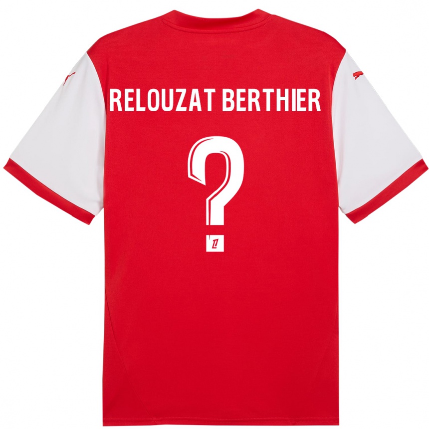 Niño Fútbol Camiseta Maxime Relouzat Berthier #0 Rojo Blanco 1ª Equipación 2024/25 Perú