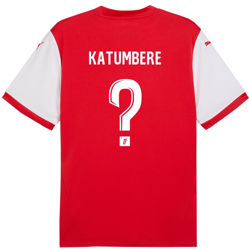 Niño Fútbol Camiseta Noah Katumbere #0 Rojo Blanco 1ª Equipación 2024/25 Perú