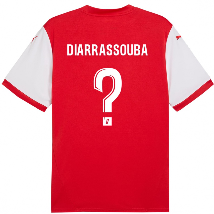 Niño Fútbol Camiseta Tidiane Diarrassouba #0 Rojo Blanco 1ª Equipación 2024/25 Perú