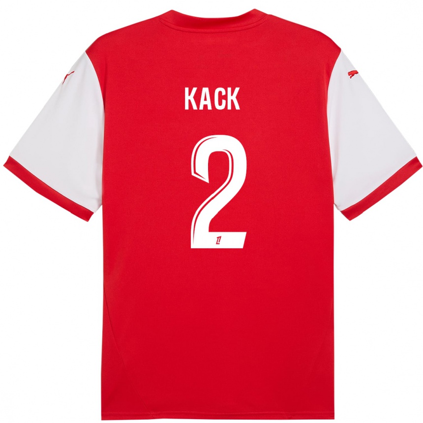 Niño Fútbol Camiseta Mathilde Kack #2 Rojo Blanco 1ª Equipación 2024/25 Perú