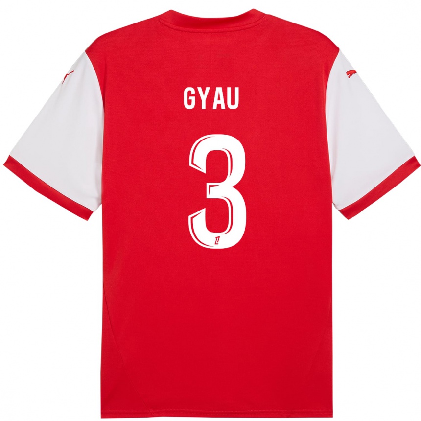 Niño Fútbol Camiseta Mia Gyau #3 Rojo Blanco 1ª Equipación 2024/25 Perú