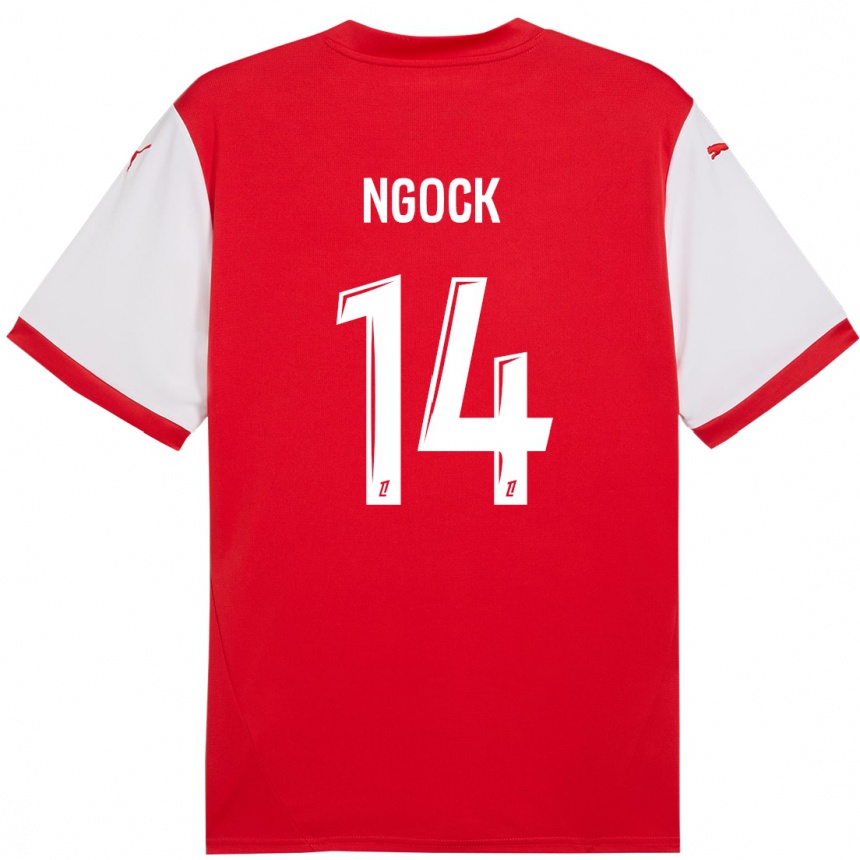 Niño Fútbol Camiseta Monique Ngock #14 Rojo Blanco 1ª Equipación 2024/25 Perú