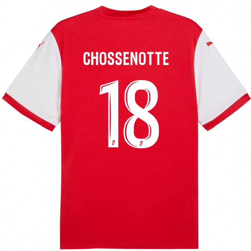 Niño Fútbol Camiseta Shana Chossenotte #18 Rojo Blanco 1ª Equipación 2024/25 Perú