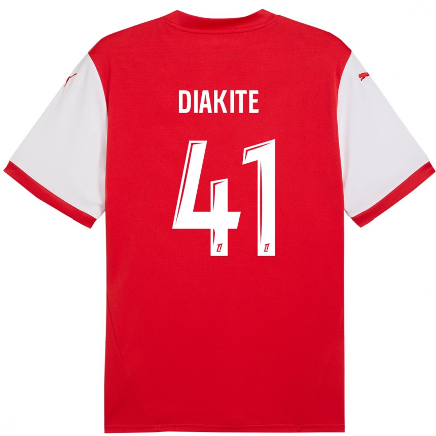 Niño Fútbol Camiseta Ibrahim Diakité #41 Rojo Blanco 1ª Equipación 2024/25 Perú