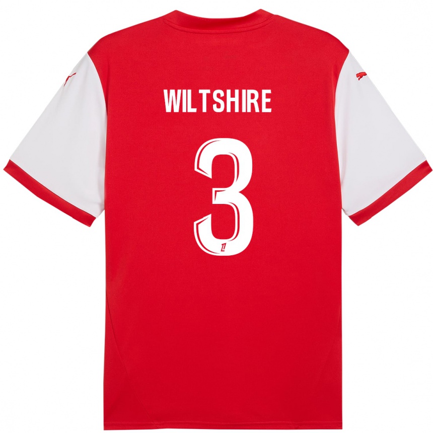 Niño Fútbol Camiseta Tiernny Wiltshire #3 Rojo Blanco 1ª Equipación 2024/25 Perú