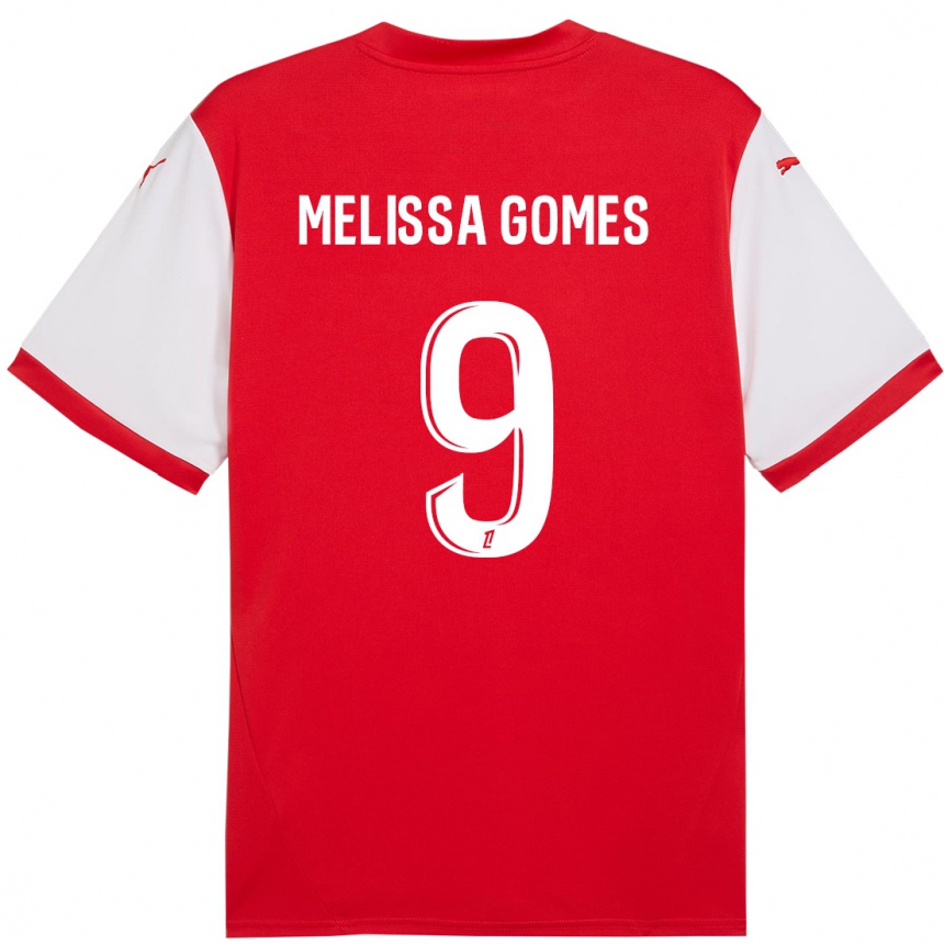 Niño Fútbol Camiseta Melissa Ferreira Gomes #9 Rojo Blanco 1ª Equipación 2024/25 Perú