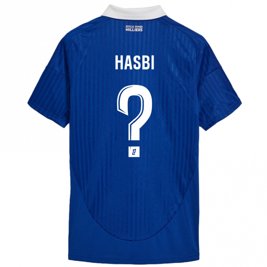 Niño Fútbol Camiseta Walid Hasbi #0 Azul Blanco 1ª Equipación 2024/25 Perú