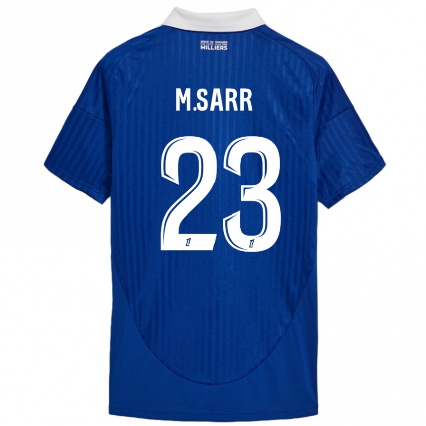 Niño Fútbol Camiseta Mamadou Sarr #23 Azul Blanco 1ª Equipación 2024/25 Perú