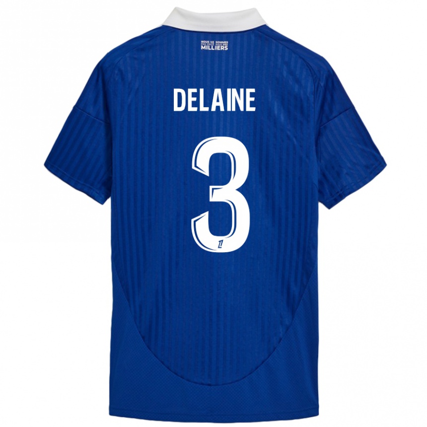 Niño Fútbol Camiseta Thomas Delaine #3 Azul Blanco 1ª Equipación 2024/25 Perú